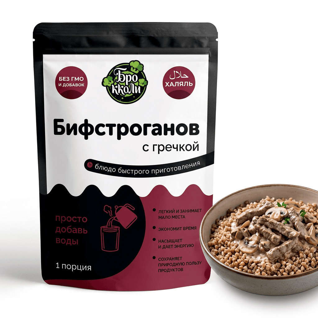 Бифстроганов с гречкой